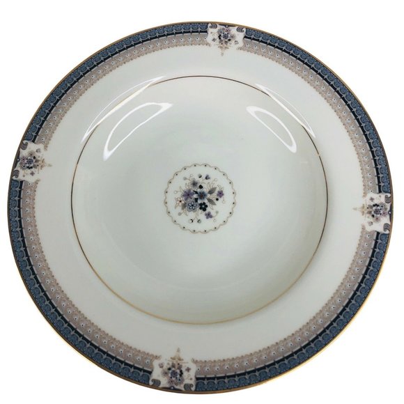 5 Mikasa Grande Ivory Tropez Rim Soup Bowls L5504 Japan 8 1/2” VTG Gray Floral - Picture 5 of 12